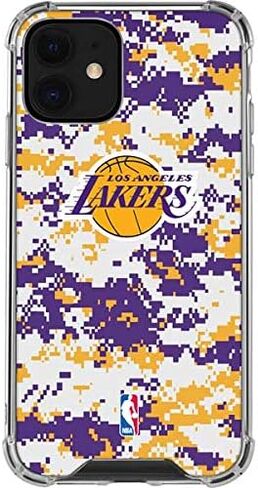 Skinit Clear Phone Case Compatible with iPhone 12 Mini - Officially Licensed NBA Los Angeles Lakers Digi Camo Design in Saudi Arabia