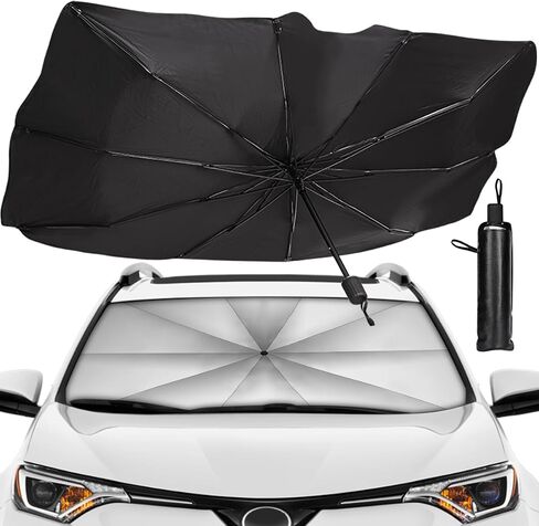 Sedan SUV Car Sun Shown for Windshield الأشعة فوق البنفسجية وحامي أقنعة أشعة الشمس ، مظلة شمس الزجاج الأمامي القابلة للطي ، حافظ على سيارة باردة ، سهلة الاستخدام/متجر ، 57'x 30 '' in Saudi Arabia