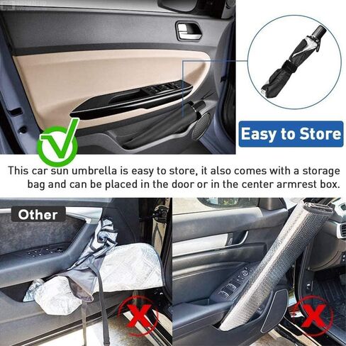 Sedan SUV Car Sun Shown for Windshield الأشعة فوق البنفسجية وحامي أقنعة أشعة الشمس ، مظلة شمس الزجاج الأمامي القابلة للطي ، حافظ على سيارة باردة ، سهلة الاستخدام/متجر ، 57'x 30 '' in Saudi Arabia