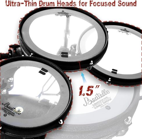مجموعة طبول صغيرة الحجم من Jungle Pad - مجموعة طبول محمولة للسفر مكونة من 5 قطع مزودة بأجهزة خفيفة الوزن، ورنين أصيل، ورؤوس طبلة أحادية الجانب، مثالية لطبول الشوارع، والمراحل الصغيرة والتمرين in Kuwait
