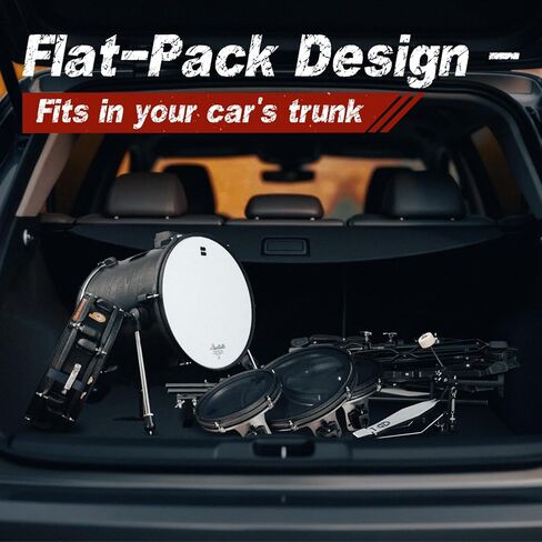 مجموعة طبول صغيرة الحجم من Jungle Pad - مجموعة طبول محمولة للسفر مكونة من 5 قطع مزودة بأجهزة خفيفة الوزن، ورنين أصيل، ورؤوس طبلة أحادية الجانب، مثالية لطبول الشوارع، والمراحل الصغيرة والتمرين in Kuwait