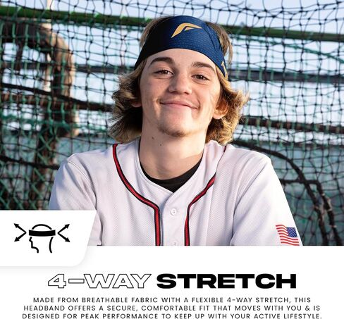 Franklin Sports Baseball + عصابة رأس الكرة اللينة - تمرين + عصابات رأس رياضية للرجال + نساء - عرق الفتل للتشغيل + التمرين - حجم واحد يناسب أكثر - الفانيليا/الذهب in Kuwait