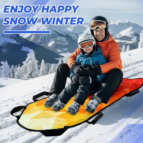 Soulchen 2 Pack Snow Sled for Adults Lightweight Portable Foam Toboggan Winter Snow Sled, Durable Sturdy Fabric Stitching, Handles with Steering, 45" in Saudi Arabia