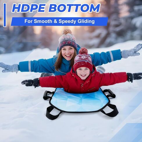 Soulchen 2 Pack Snow Sled for Adults Lightweight Portable Foam Toboggan Winter Snow Sled, Durable Sturdy Fabric Stitching, Handles with Steering, 45" in Saudi Arabia