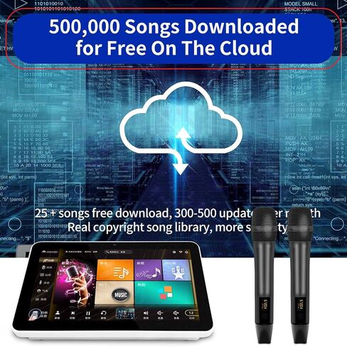 2023 New Karaoke Machine,15.6 Inch Touch Screen Phone App Control Free Cloud Download Songs All in One Karaoke System with Mic, KTV Singing Chinese Karaoke Player for Home Party,3T,White in Saudi Arabia