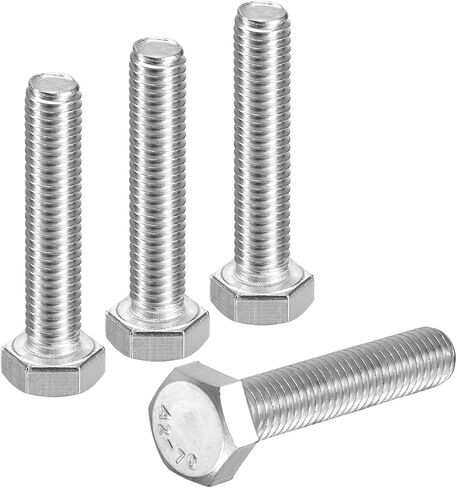 uxcell 2Pcs M8-1.25 x 20mm Left Hand Hex Head Bolt, 304 Stainless Steel Reverse Fully Threaded Fastener Screws Bolts for Machinery, Automobiles and Construction in Saudi Arabia