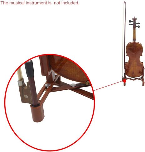 Eujgoov Universal Violin Stand Holder Sports Entertainment Adjustable Foldable Portable for 4/4 3/4 1/2 1/4 Violin with Black Sponge Pad and Bow Holder in Saudi Arabia