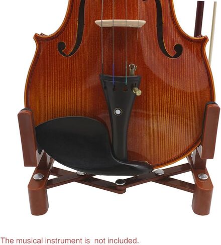 Eujgoov Universal Violin Stand Holder Sports Entertainment Adjustable Foldable Portable for 4/4 3/4 1/2 1/4 Violin with Black Sponge Pad and Bow Holder in Saudi Arabia