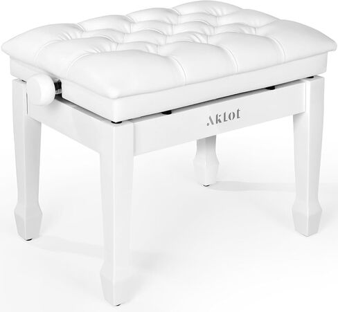 AKLOT Hydraulic Piano Bench, Keyboard Bench with Padded Cushion, Ajustbale Heavy Duty Piano Seat with High-Density Sponge, Piano Stool 23.22"X 15.75" Solid Wooden Piano Chair for Pianist（Black in Kuwait