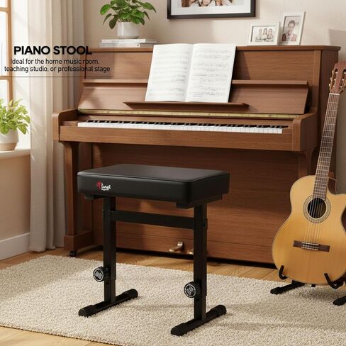 Padded Keyboard Bench -Adjustable Piano Stool with High-Density Foam Cushion for Long Sitting Sessions, Comfortable Seat for Piano, Organ & Digital Keyboard in Saudi Arabia