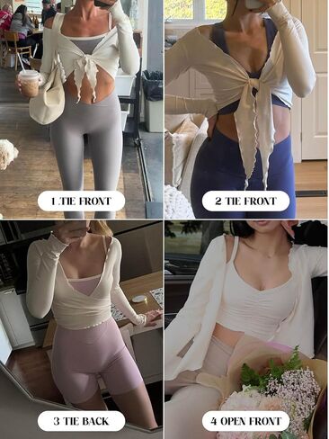 يوسفي تربط TIB Tops Long Sleeve Bolero تجاهل الباليه بيلاتيس بيلاتيس لليوغا صالة التمارين الرياضية in Saudi Arabia