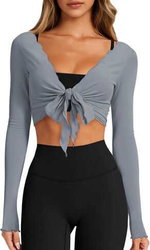 يوسفي تربط TIB Tops Long Sleeve Bolero تجاهل الباليه بيلاتيس بيلاتيس لليوغا صالة التمارين الرياضية in Saudi Arabia