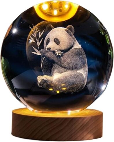 Crystal Ball Magic Decorative Warm Lamp with Wooden Base, Night Light, Can Be Used As A Birthday Gift(Shark,8cm) in Saudi Arabia