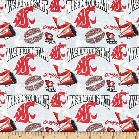 NCAA Washington State Cougars NCAA Mascot, Fabric by the Yard in Saudi Arabia