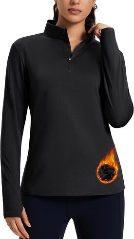 Magcomsen Women's Quarter Zip Fleece Pullover Long Sleeve Dertts مع قمم الركض الرياضية Zip Pocket Athletic in Saudi Arabia