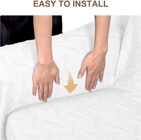 غطاء أريكة هندسي من Rose Home Fashion، بطانية غطاء أريكة، أغطية أريكة لـ 3 وسائد أريكة، أغطية أريكة مقسمة، أغطية أريكة للكلاب، واقي الأريكة (كبير، رمادي داكن) in Kuwait
