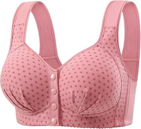 Full Coverage Wireless Bra for Women Plus Size Polka Dot Support Bralette Wide Strap Soft Comfort Lift Sleep Bra in Saudi Arabia
