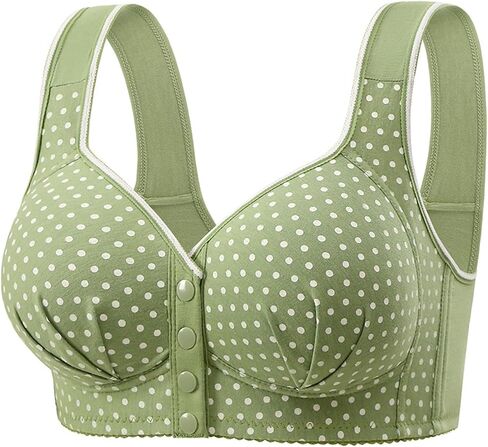 Full Coverage Wireless Bra for Women Plus Size Polka Dot Support Bralette Wide Strap Soft Comfort Lift Sleep Bra in Saudi Arabia