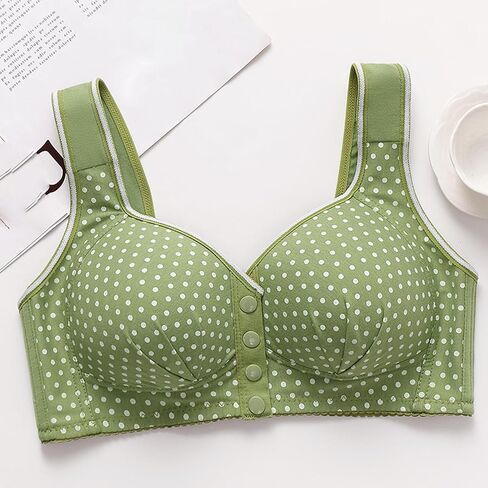 Full Coverage Wireless Bra for Women Plus Size Polka Dot Support Bralette Wide Strap Soft Comfort Lift Sleep Bra in Saudi Arabia