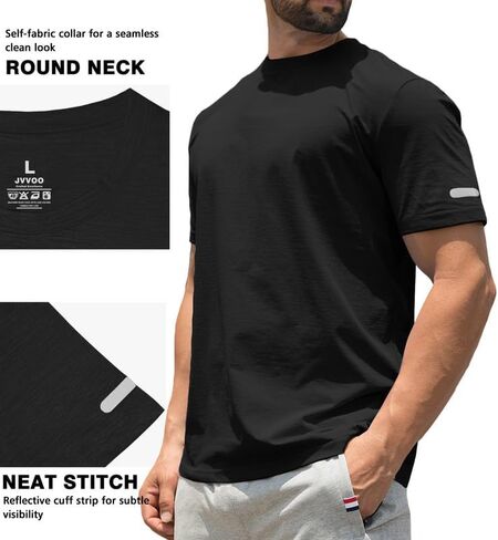 Mens Casual T Shirt Quick Dry Moisture Wicking Regular Fit Gym Workout Athletic Tee Shirts, Available in Big & Tall in Saudi Arabia