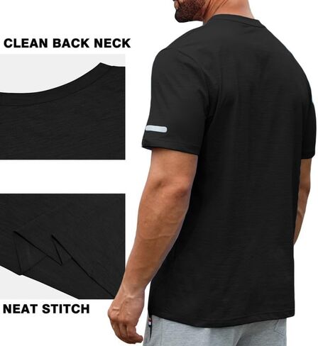 Mens Casual T Shirt Quick Dry Moisture Wicking Regular Fit Gym Workout Athletic Tee Shirts, Available in Big & Tall in Saudi Arabia