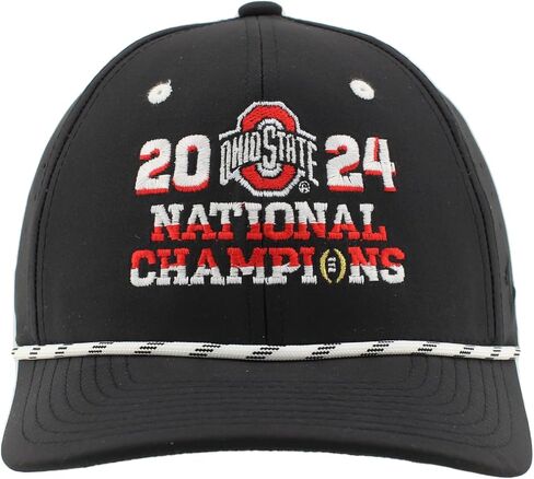 ZHATS Standard Ohio State Buckeyes National Champs 2024 Football Rope Hat Black Officially Licensed in Saudi Arabia