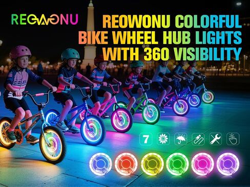 Bicycle Wheel Lights, Bike Wheel Lights for Night Riding, Bike Spoke Light with 360 Visibility, Vibration Sensin-Some of Them Include Batteries-2 Pieces Can Be Installed on Two Wheels in Saudi Arabia