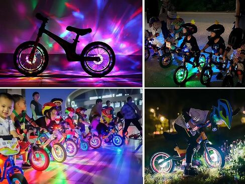 Bicycle Wheel Lights, Bike Wheel Lights for Night Riding, Bike Spoke Light with 360 Visibility, Vibration Sensin-Some of Them Include Batteries-2 Pieces Can Be Installed on Two Wheels in Saudi Arabia