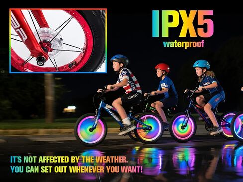 Bicycle Wheel Lights, Bike Wheel Lights for Night Riding, Bike Spoke Light with 360 Visibility, Vibration Sensin-Some of Them Include Batteries-2 Pieces Can Be Installed on Two Wheels in Saudi Arabia