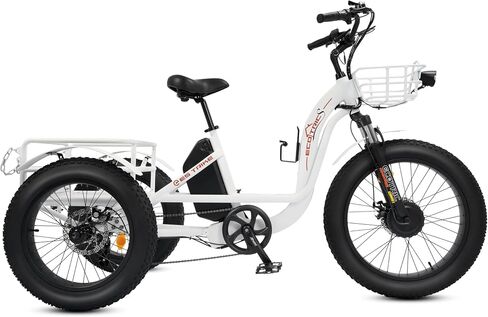 ECOTRIC Electric Tricycle for Adults,Fat Tire 750W 48V 22.4AH Removable Battery, 7 Speeds Adult 3 Wheel Electric Trike with Basket in Saudi Arabia