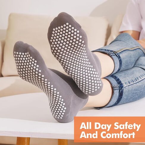 جوارب قبضة للنساء والرجال- غير قسيمة لزجة لزجة مضاد للزلزال جورب لليوغا بيلاتيس مستشفى الترامبولين in Kuwait