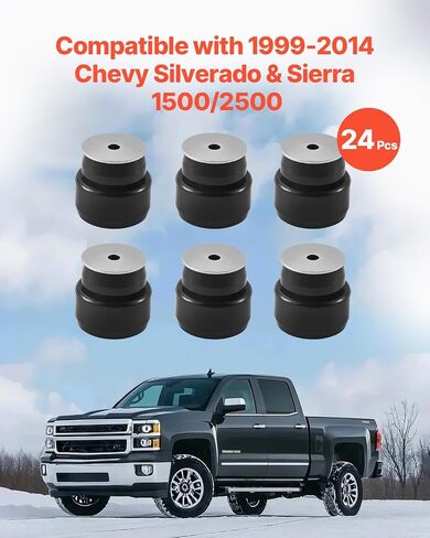 VEVOR Body Mount Bushing Kit, Compatible with 2008-2016 F250 F350 Super Duty, 64 PCS Silicone Body Mount Kit, Quick Replacement, Durable Components for Improving Bumpy Driving Performance, Gray in Saudi Arabia