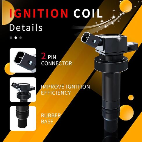 Ignition Coil UF652 Spark Plugs: fits Hyundai Veloster Kia Rio Accent Soul 2012-2019 1.6L L4 coil pack and spark plug Enhance Engine Performance for Long Trips (Ignition Coil Spark Plugs) in Kuwait