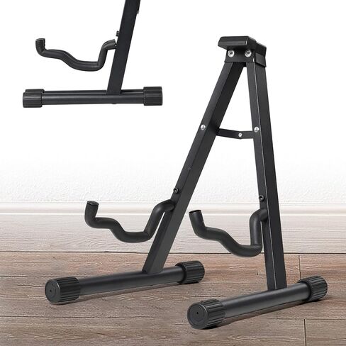 BeBecome A-Frame Folding Guitar Stand for Acoustic/Electric/Bass/Ukulele - Portable Holder with Non-Slip Rubber Feet & Soft Foam Arms in Saudi Arabia