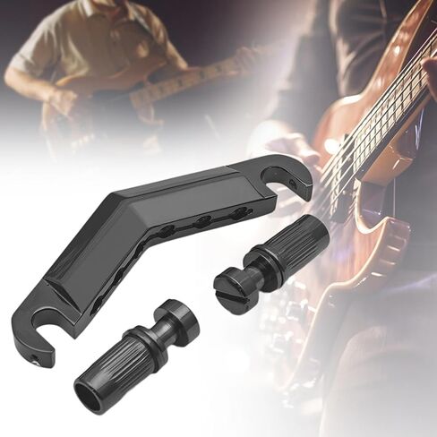 Bar Tailpiece Electric Guitar Parts Fixed Hardtail Bridge with Anchors and Studs Easy Installation- Black in Saudi Arabia