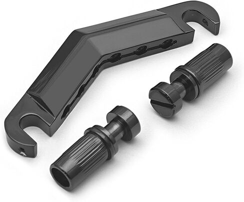 Bar Tailpiece Electric Guitar Parts Fixed Hardtail Bridge with Anchors and Studs Easy Installation- Black in Saudi Arabia
