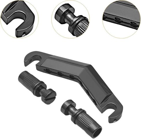 Bar Tailpiece Electric Guitar Parts Fixed Hardtail Bridge with Anchors and Studs Easy Installation- Black in Saudi Arabia