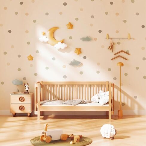 ملصقات جدارية من QUCHENG Boho Polka Dots ملصقات جدارية لغرفة نوم الأطفال الصغار ملصقات دائرية قابلة للإزالة ديكور غرفة المعيشة وغرفة المعيشة من الفينيل لتزيين الحائط المقاوم للماء 6 ورقات in Saudi Arabia
