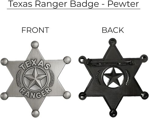 Old West Historic Replica Texas Ranger Badge, Pewter, Western Style, Decorative Collection in Saudi Arabia