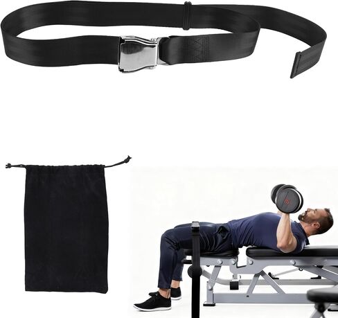 Nordic Hamstring Curl Strap, Polyester Premium Durable Nordic Curl Bench Belt Practical Home Gym Workout Accessories Suitable for Women Men (Black) in Saudi Arabia