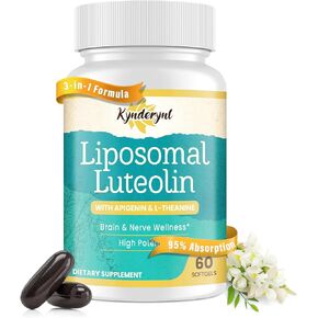 Luteolin 200mg Liposomal Softgels – 3-in-1 Blend with Apigenin & L-Theanine, Gluten-Free, 60 Softgels in Saudi Arabia