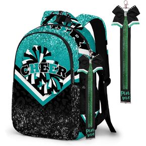 Cheer Backpack with Cheer Keychain, Pin Strap for Cheerleading Backpack, Cheerleaders Gift Bags for Team Women (Winered Black) in Saudi Arabia