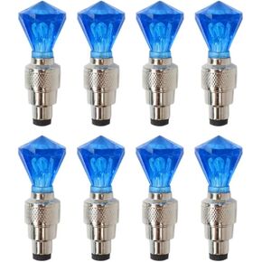 8 Pack Valve Stem LED Cap for Bike Bicycle Car Motorcycle Wheel Tire Light Lamp (Gem Shape, Blue) in Kuwait