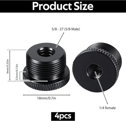 4 Pack Mic Stand Adapter, 1/4 Inch Female to 5/8 Inch Male Screw Stand Adapter for Microphone Camera Tripod Mount in Saudi Arabia