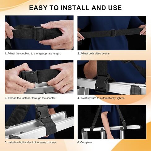 Adjustable Scooter Carry Strap with Quick-Release Plastic Buckles and Anti - Slip Pad for Electric Scooters, Foldable Bikes, Yoga Mats (55lb Capacity) in Saudi Arabia