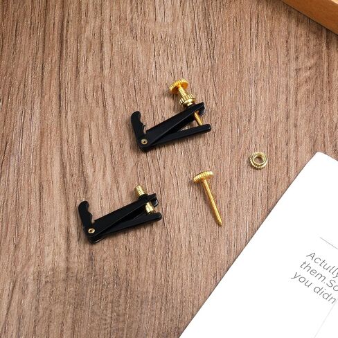 4 PCS Violin Fine Tuners for 4/4-3/4 Violins String Adjuster Violin Tuners Zinc Alloy Metal String Spinner Adjuster Fine Tuner Violins Parts, Black/Gold in Saudi Arabia