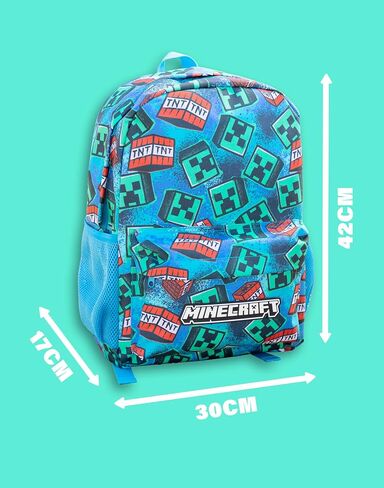 Minecraft All Over Print Kids Black Backpack Boys School Rucksack (One Size) in Saudi Arabia