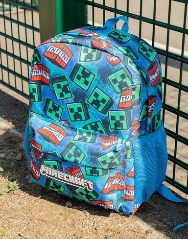 Minecraft All Over Print Kids Black Backpack Boys School Rucksack (One Size) in Saudi Arabia