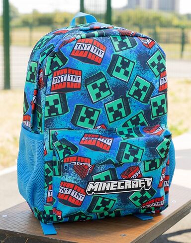 Minecraft All Over Print Kids Black Backpack Boys School Rucksack (One Size) in Saudi Arabia