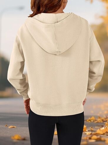 PRETTYGARDEN Women's Half Zip Up Hoodies 2025 Fall Long Sleeve Cropped Pullover Oversized Sweatshirt Fashion Y2K Clothes in Saudi Arabia